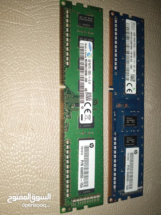 (2x pieces 4gb) 8GB RAM, Pc3 - 12800U - 11-13-A1 Total is 8GB