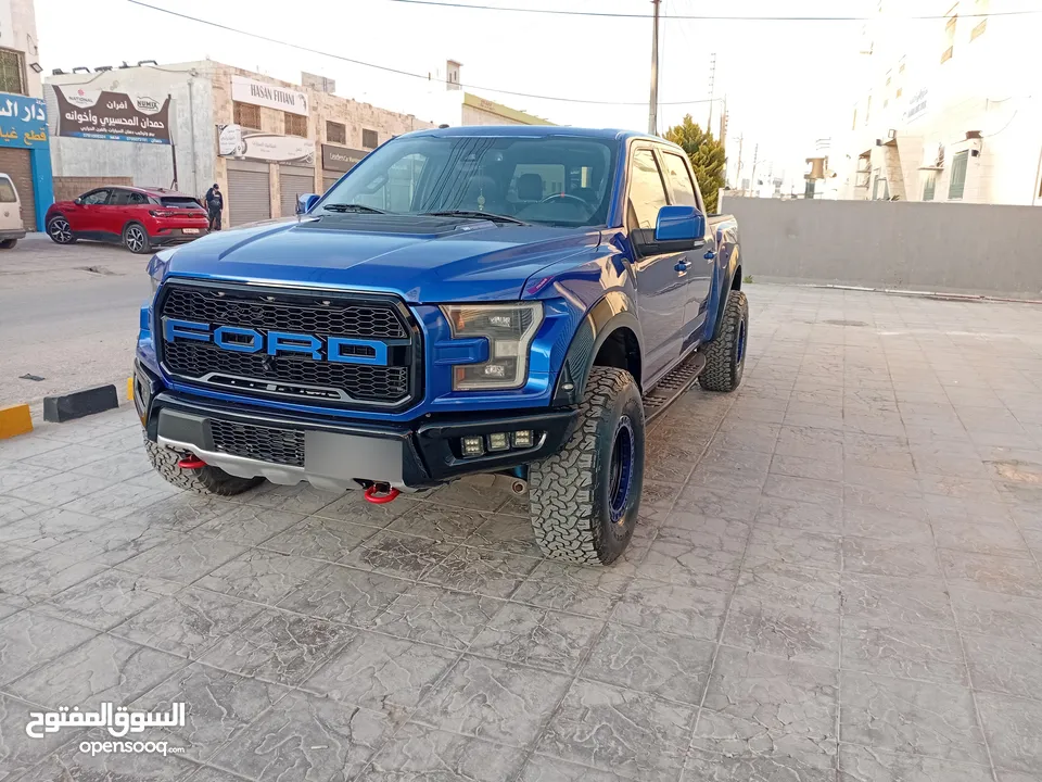 فورد رابتر أصلي للبيع للجادين فقط بسعر مناسب  F150  2018 أزرق جنط بي دلك فل بنوراما