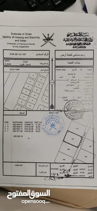 للبيع ثلاث (3) اراضي شبك في ولاية بركاء منطقة البدي الخط الأول من الشارع الداخلي القار