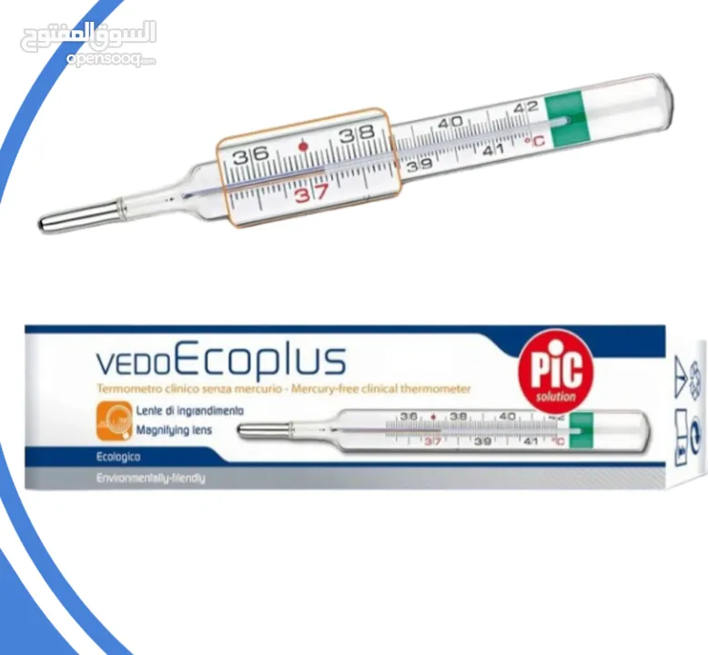 ميزان حرارة زجاجي كحولي نوع بيك ايطالي PiC Vedo Eco Plus Thermometer