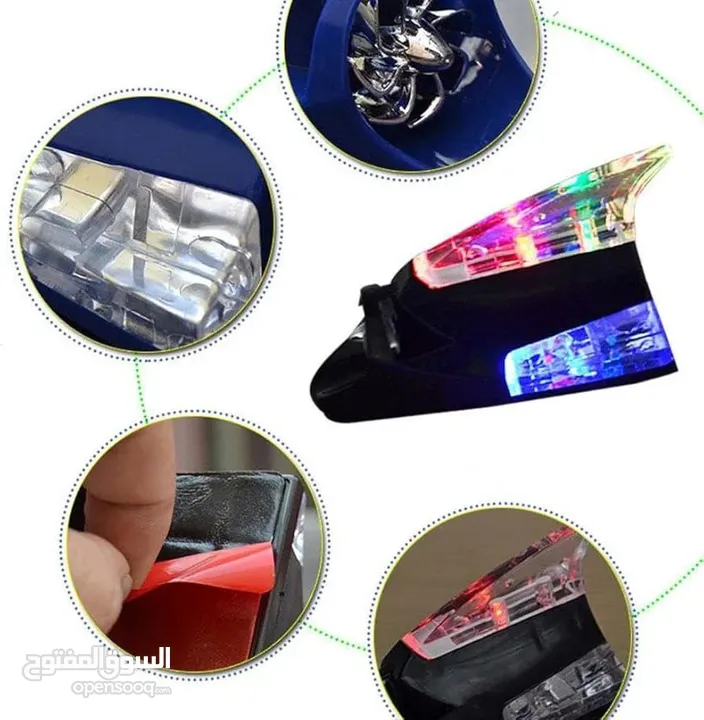 أضواء تعمل بالرياح على شكل زعنفة قرش Wind Powered Shark Fin LED Light