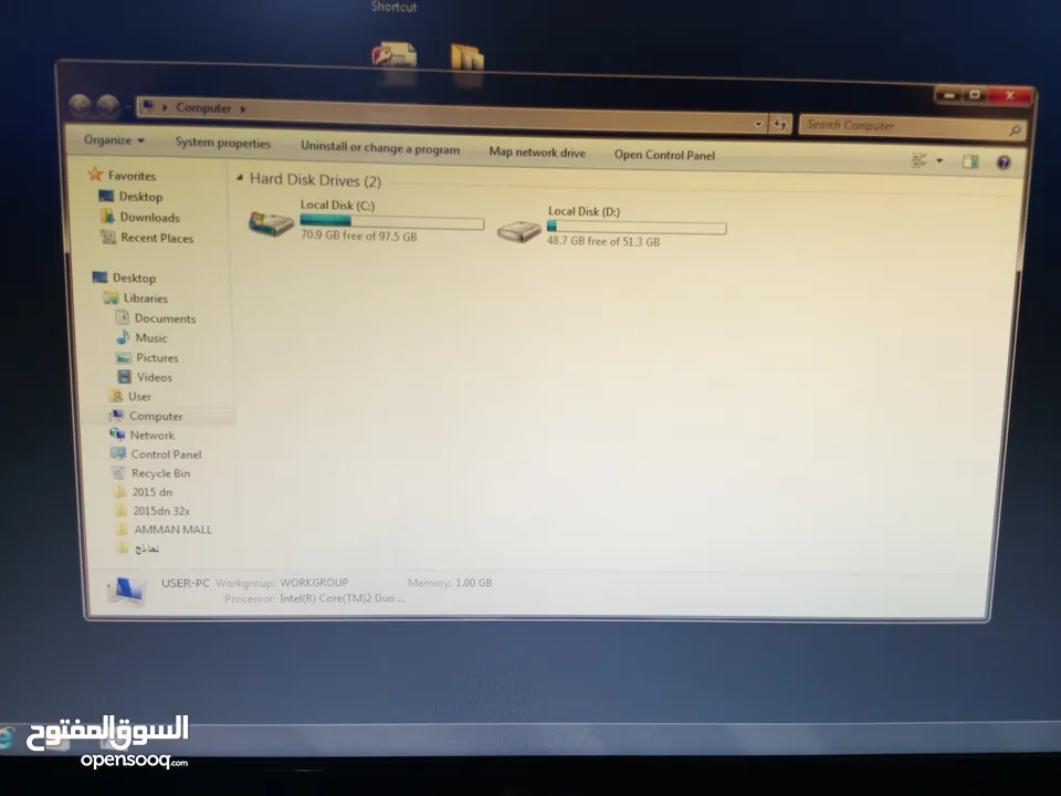 شاشة كمبيوترLG20انش مونيتورLEDمع نحولها الأصلي مدخلVGAبحاله ممتازه عالفحص شغاله100%