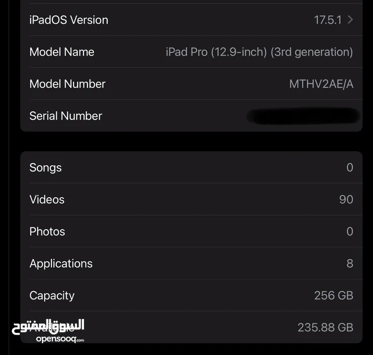 iPad Pro 12.9 3rd Gen 256GB