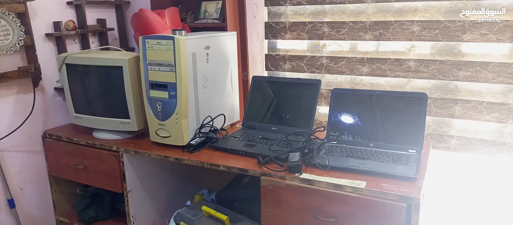 لاب توب عدد 2 وكمبيوتر نوعيه قديمه استعمال خفيف نوع لاب HB ونوع acer ونوع الكمبيوتر PHILIPs البيع كو