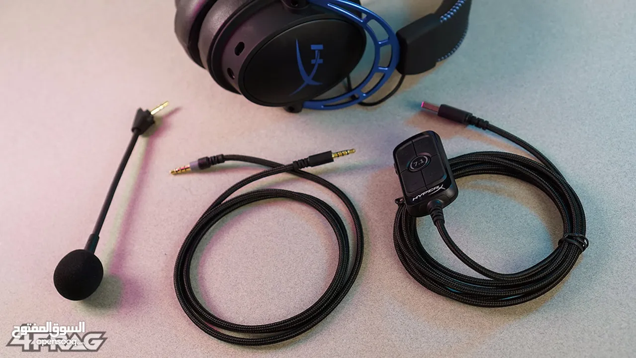 سماعة hyper x alpha s للبيع مستعمله بحاله جيده جدا هايبر اكس الفا س لون ازرق و اسود
