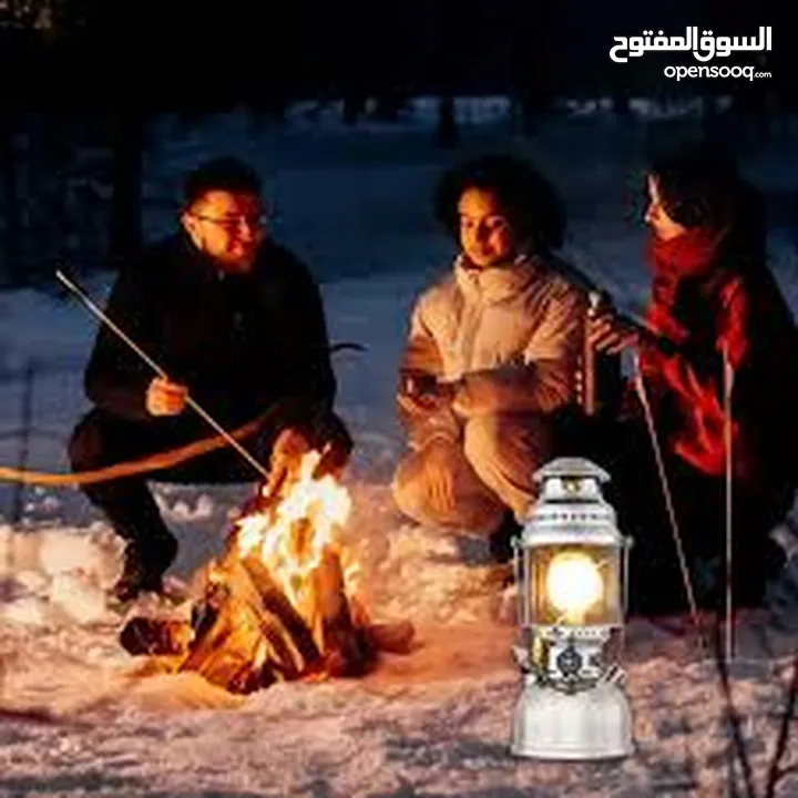 مصباح شمبر شنبر كاز  لوكس فانوس تدفئه و اناره واسعه تحفه انتيك ستانلس ستيل  هندي  دفا  اقتصادي حجم ك