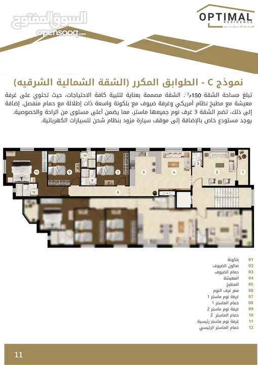 شقق فاخرة وعصرية للبيع، مرج الحمام، مساحات من 135م2 الى 173م2 ( المشروع 8 شقق فقط)