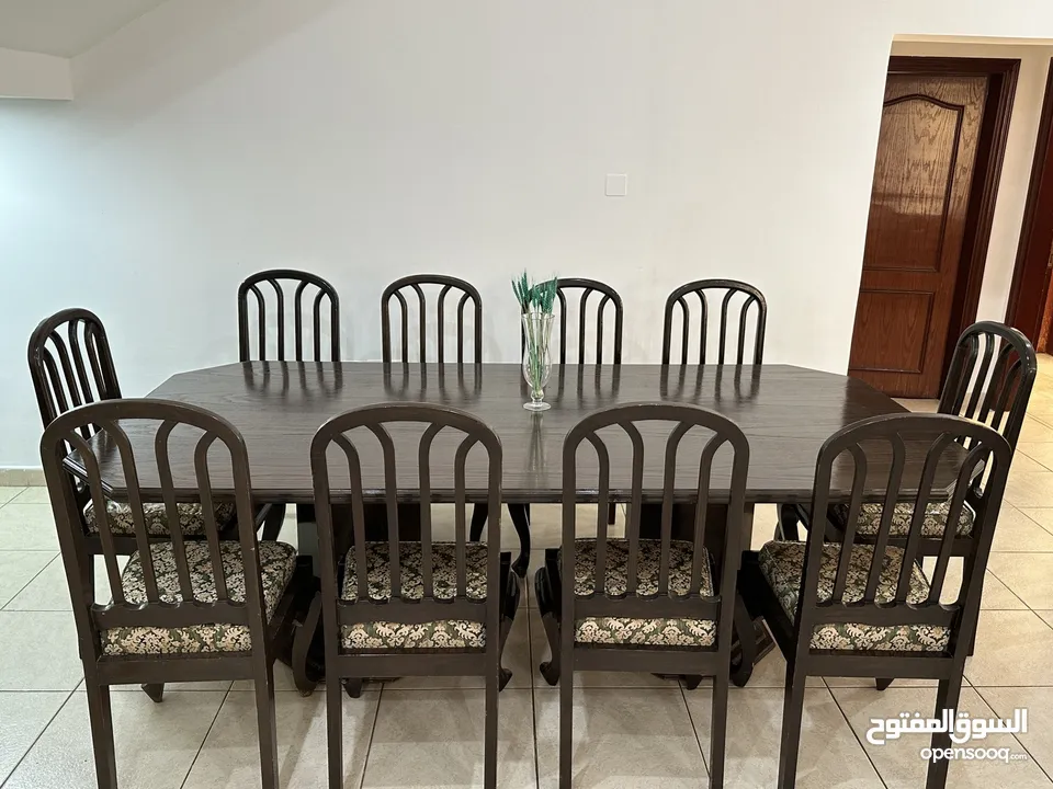 Wooden dinning set with 10 chairs