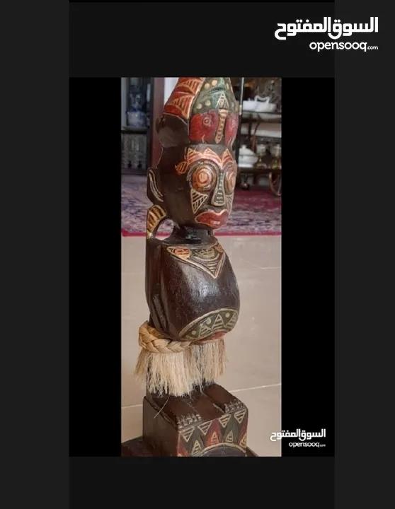 منحوتة تحفه  من النوادر ال Aztec من الخشب - المكسيك -  شغل يدوي  قديمه