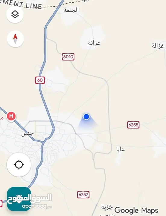 نمرة ارض منطقة ( أ ) طابو سلطة 610 متر مربع جنين-حي الألمانية