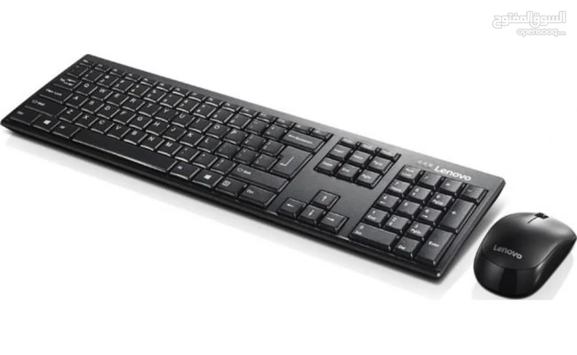 lenovo 100 wireless combo keyboard and mouse كيبورد وماوس وايرلس  من لينوفو 