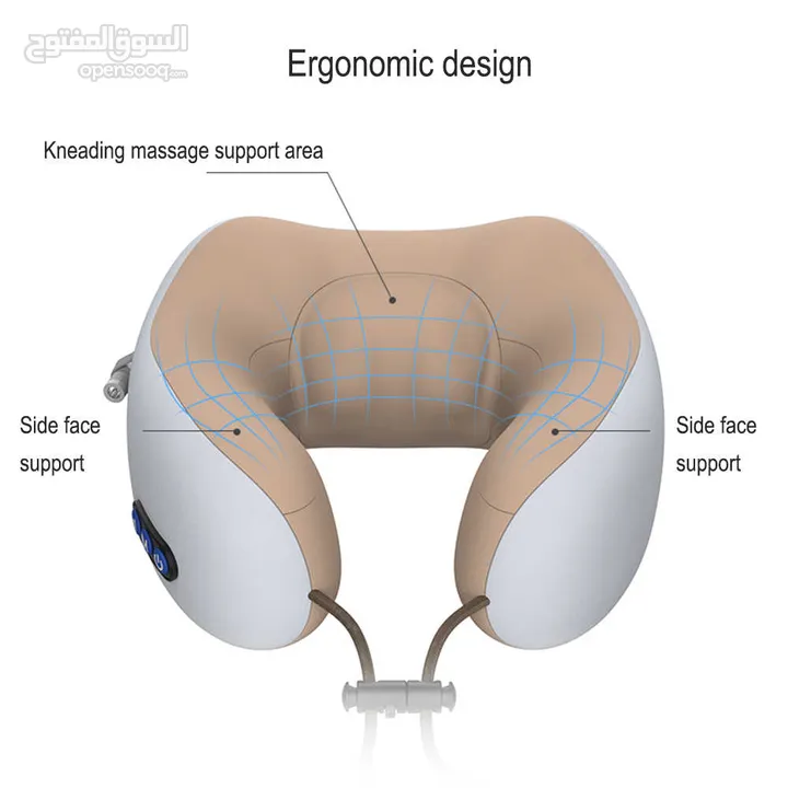 مخده مساج الرقبه شحن تدليك فاخره جدا جهاز المساج للرقبة مخدات رقبه للسفر او المساج 2 في 1