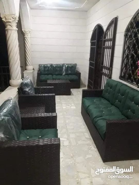 مراجيح ثلاثية وثنائية ورباعية واطقم رتان 5 و7 مقاعد واطقم كنب حديد قوية وعش البلبل حجم جامبو رائعة