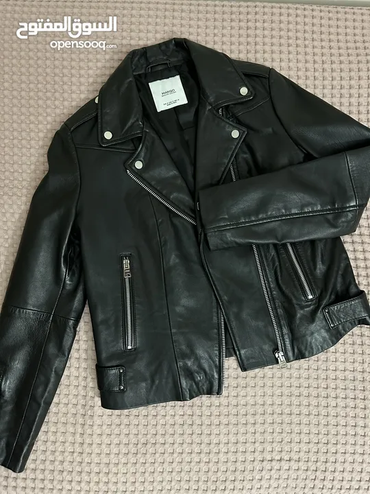 Leather biker jacket Mango