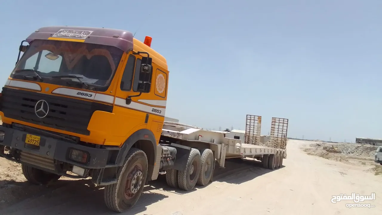 ايجار لوبد تريلة رأس  كرين رافعة Lowbed, trailer and head Crane for rent