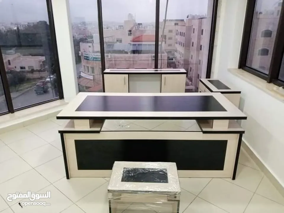 عرض لفترة محدودة مكتب مدير فخم مع جانبية وطاولة  بسعر يبدأمن 225د شامل التوصيل عمان زرقا