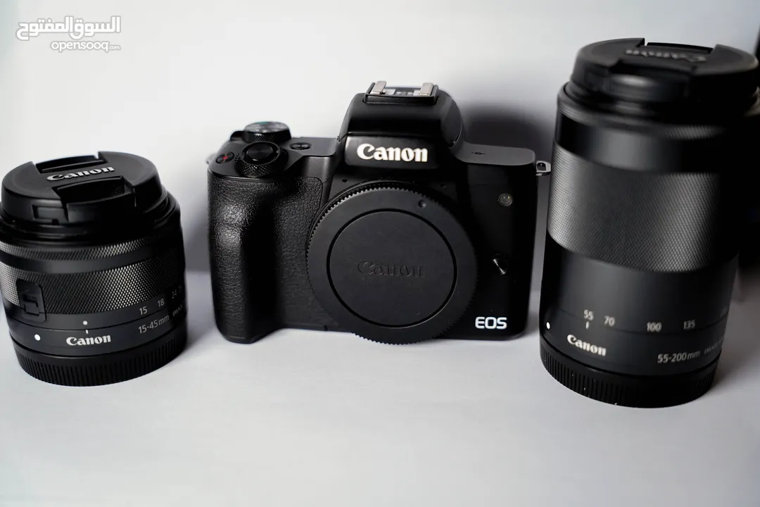 Canon M50 Mark II + عدستين + بطاريتين – بحالة ممتازة