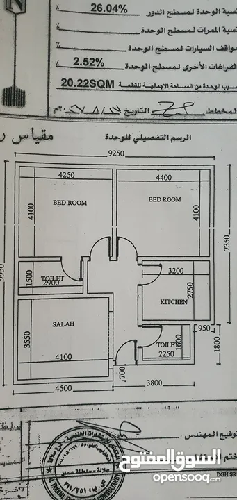 شقة للبيع في صلالة الدهاريز غرفتين وصالة وحمامين ومطبخ 88 م بجانب المحلات التجارية  مطلوب 22 الف .