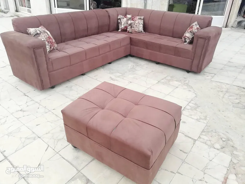 عرض خاص كورنر 9 مقاعد مع كنب مزدوجة + بفه + 7 مخدات