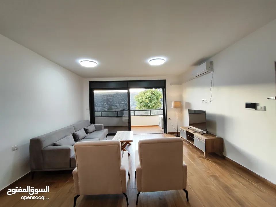 شقة مع حديققققة فخمه جديده مفروشة للإيجار في عين منجد