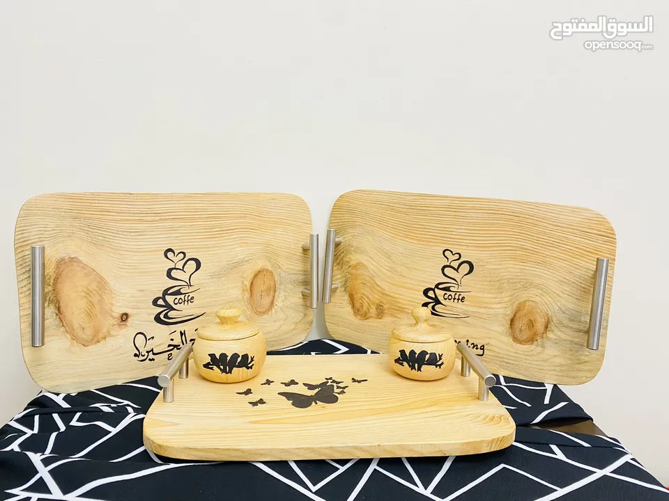 صواني 3D وصواني خشب موديلات فنية صناعة سورية Coffee trays 3D designed & with trays wood nice design