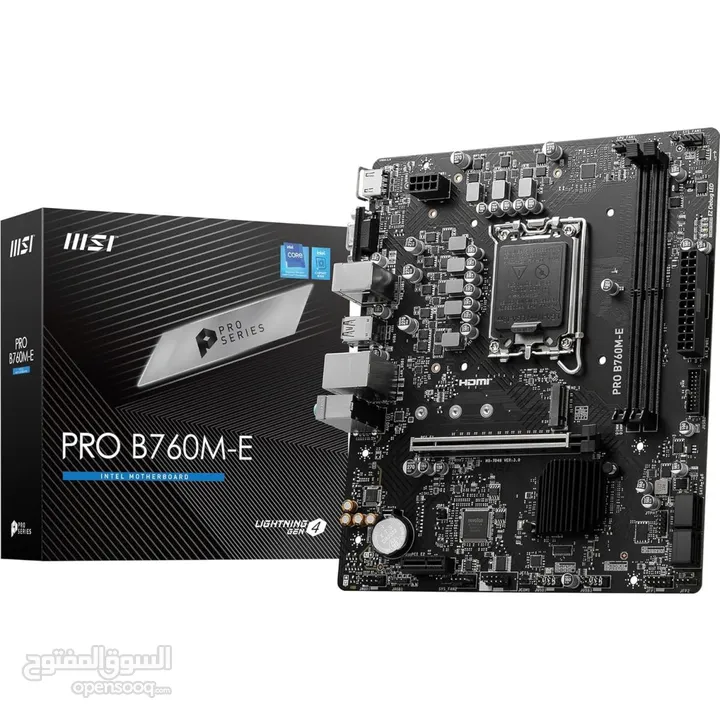 مذربورد ام اس اي برو لمعالجات انتل جيل 12 + 13 + 14 - MSI PRO B760M-E/DDR5 LGA 1700 MOTHERBOARD