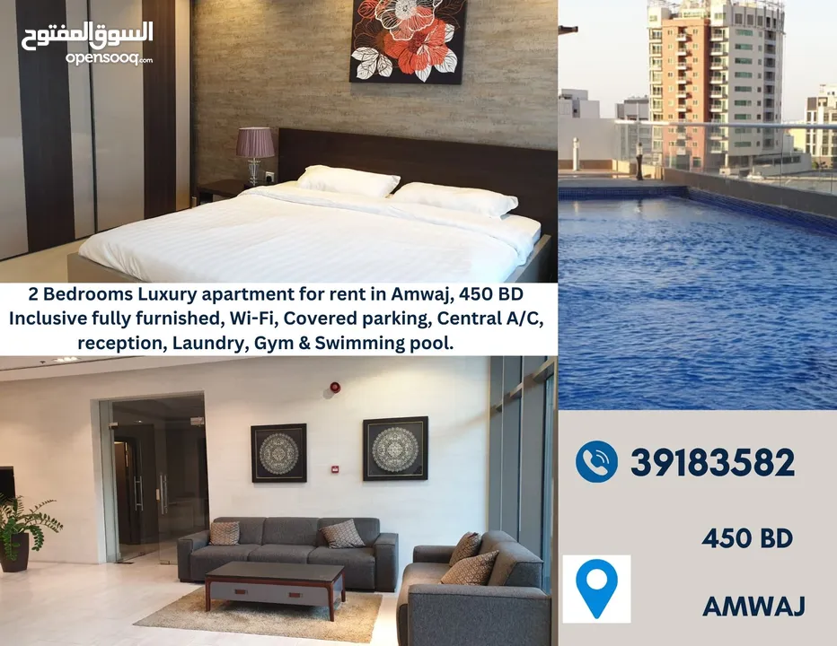 Apartments for rent in Jufair, Amwaj, Hidd, Zinj and Sanabis Bruhama