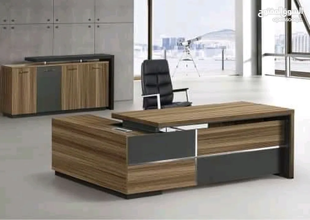 مكتب مدير مودرن (اثاث مكتبي -خشب-زجاج ) elegant modern office furniture desk