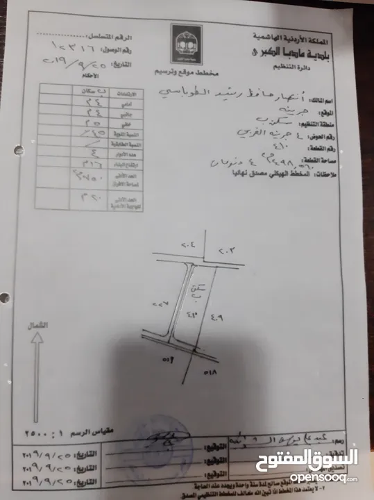 أرض سكنية للبيع في مادبا جرينة الغربي