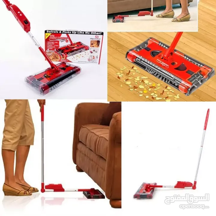 لمامه و مكنسه شحن جي 6  الحمراء لمامة شحن الدواره SWIVEL SWEEPER مكنسة اللمامه العجيبه
