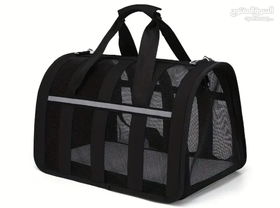 Pet bag trolley  حقيبة مع عجلات للكلاب الصغيرة والقطط لون اسود مع عجلات