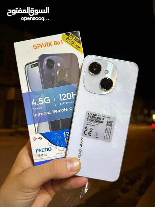 جهاز جديد بالكرتونة Spark GO 1 رام 6 و 8 جديد 64 و 128 مكفول سنة متوفر توصيل
