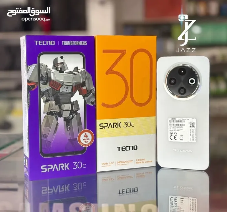 جهاز جديد بالكرتونة Spark 30c رام 8 و 12 و 16 جيجا 128 و 256 مكفول سنة متوفر توصيل