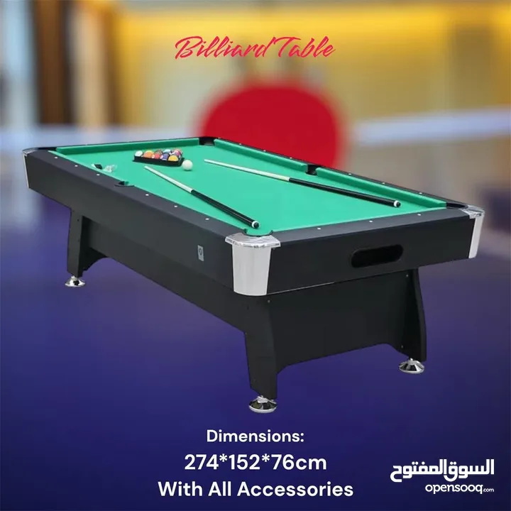 طاولات بلياردو وهوكي وتنس وبيبي فوت للمزارع والشاليهات