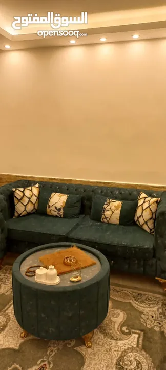 طقم كنب خشب سويد سفنج ضغط ( طقم خليجي ) 7 مقاعد