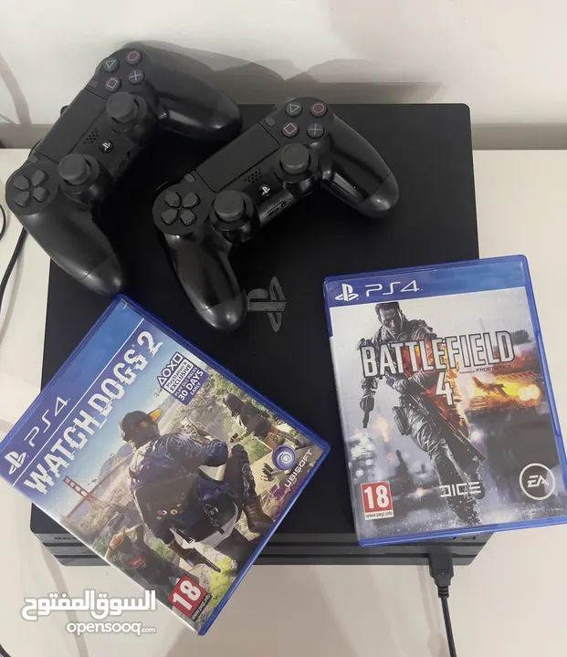 Ps4 Pro 1TB 4k with 2 joysticks and 2games