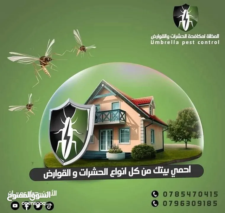 مكافحة الحشرات وبق الفراش و الصراصير والنمل وعثة الغبار والبراغيث والفئران بكفالة حقيقية في الاردن