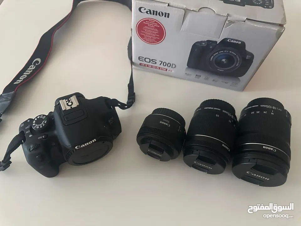 Canon 700D as a brand new with 3 canon lenses