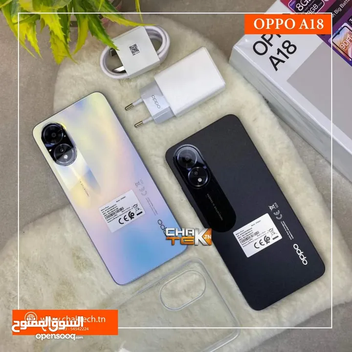 جهاز مستعمل ايام بالكرتونة oppo  A18 رام 8 جيجا 128 مكفول بالشركة متوفر توصيل