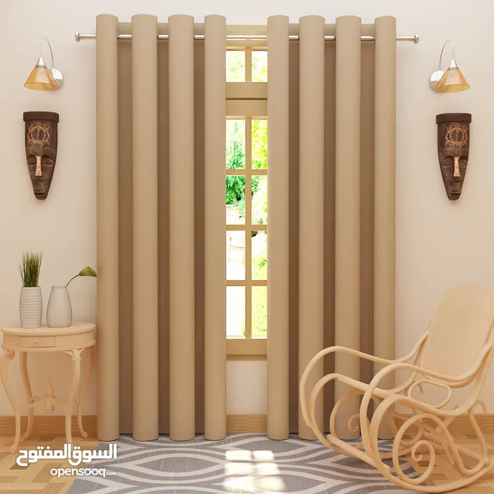 أقمشة لستائر بلاك أوت عازلة للضوء وأشعة الشمس، تمنحك الخصوصية والراحة بأناقة مثالية وتصاميم عصرية.