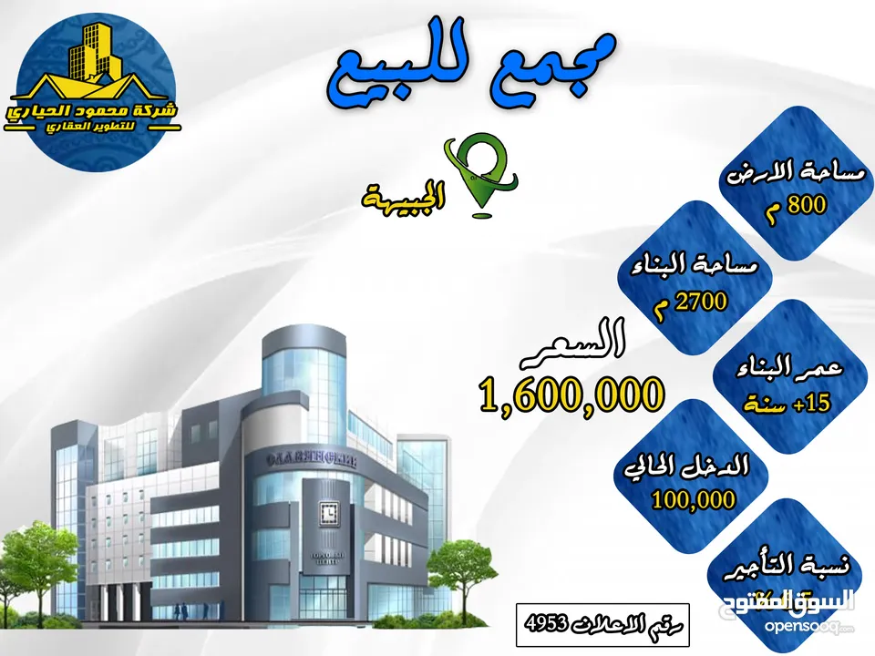 رقم الاعلان (4953) مجمع تجاري للبيع في الجبيهة الشارع الرئيسي موقع مميز