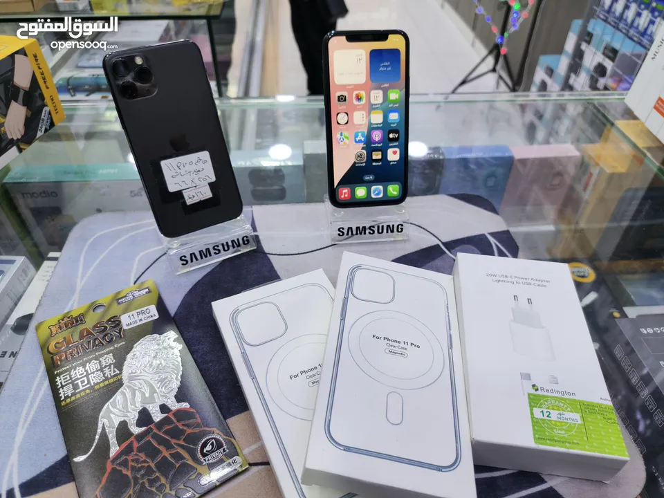 تفاح وصل iphone 11 pro جيجا 256 مغير فقط شاشة اصلية معه بكج هدية متوفر توصيل
