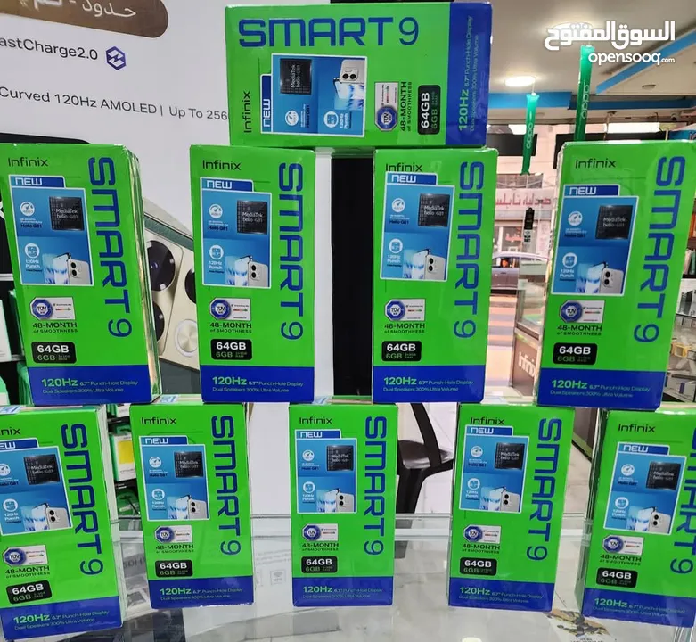 جهاز جديد Smart 9 رام 6 و 8 جيجا 64 و 128 مكفول سنة متوفر توصيل