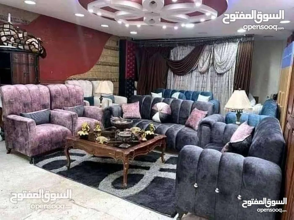 طقم كورنر حرف ل وثنائية كنب كنب 7مقاعد بفة  #طقم كنب 9مقاعد جلسات عربية جلسات خليجيه#تنجيد كنب