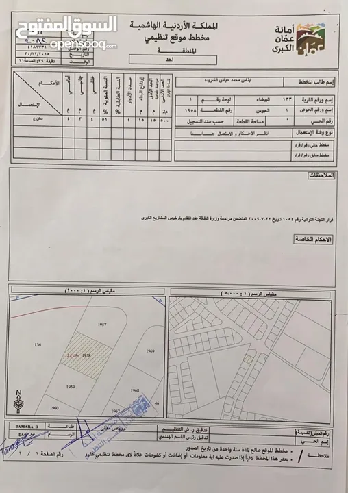 قطعة ارض شرق عمان البيضاء مساحة 525 للبيع