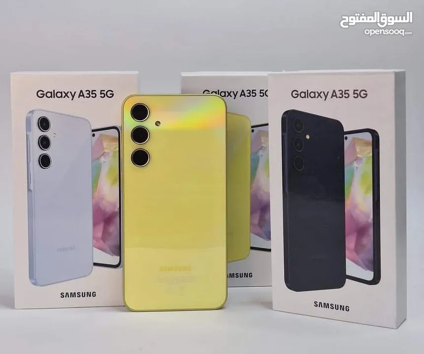 مشغل اخو الجديد Samsung A35 5G رام 16 جيجا  256 أغراضة والكرتونه الأصلية مكفول متوفر توصيل
