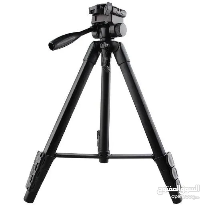 camera trpod حامل ثلاثي القوائم احترافي من الألومنيوم, باللون الأسود