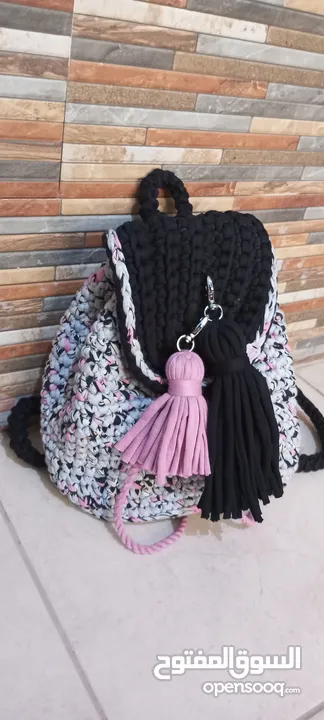 شنطة ظهر كروشيه مشغولة يدويا بجودة عالية