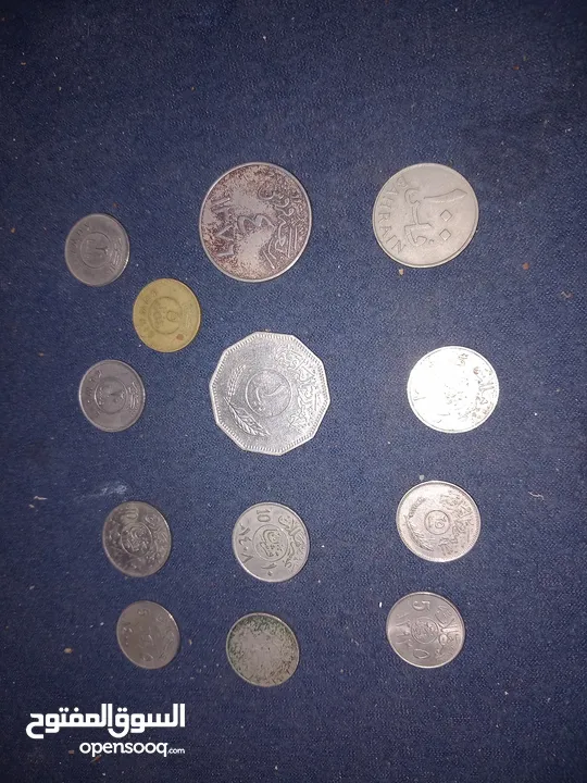 لعشاق جمع العملات العربية القديمة من مقتنياتي الخاصة عدد 13 عملة معدنية بياناتهم كالتالي  أربعة قروش