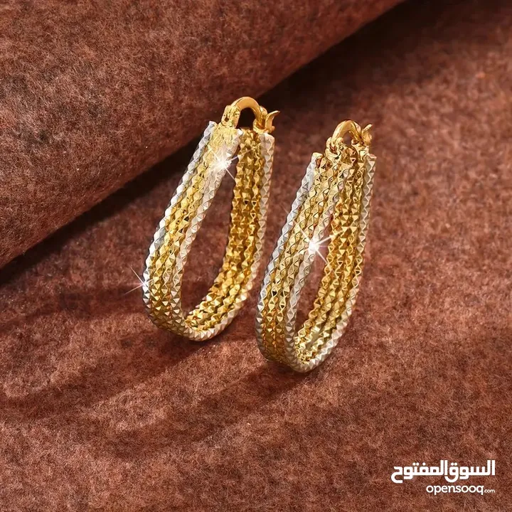 Golden Sparkling Hoop Earrings